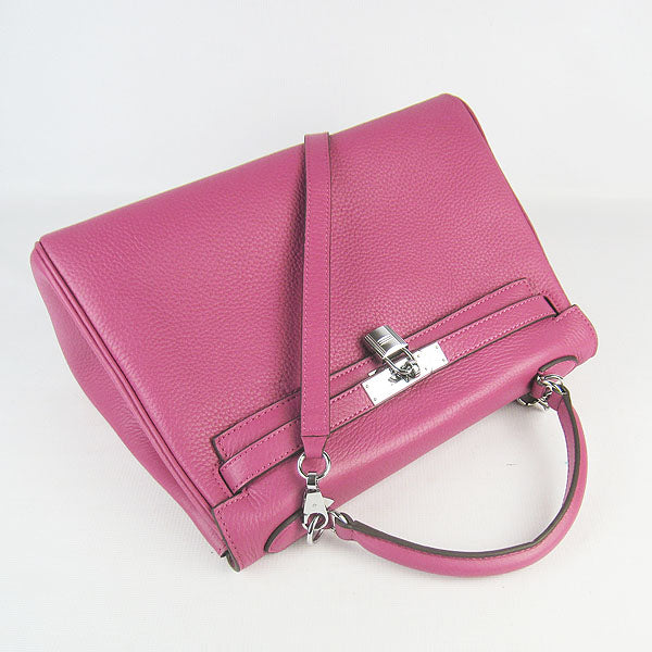 Luxury Hermes Kelly 32cm Togo leather handbag 6108 peach silver