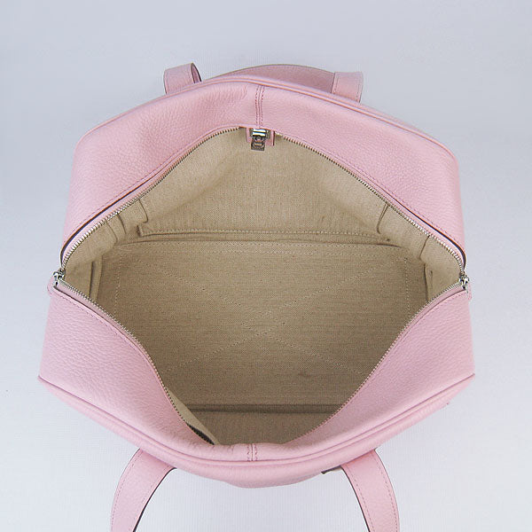 Luxury Hermes Togo leather handbag pink