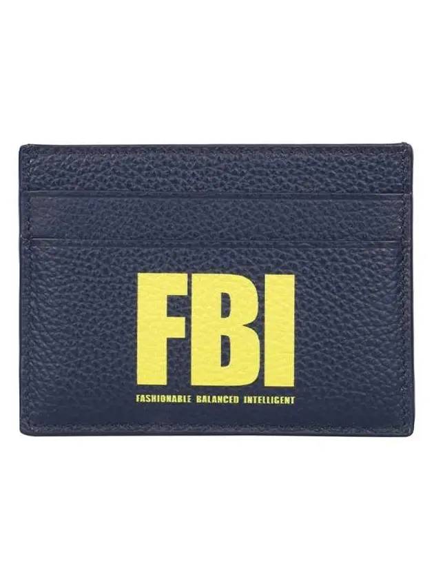 Luxury Balenciaga Trending 2026 FBI Print Card Wallet Navy