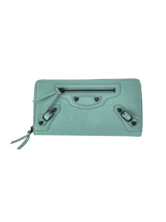 Luxury Balenciaga Trending 2026   Zipper Around Long Wallet Mint
