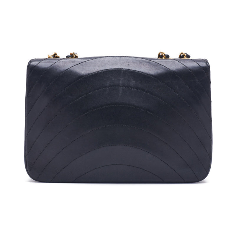 Chanel Border Stitch Round Flap Turnlock Chain Shoulder Black Shoulder Bag Shoulder Bag Ladies Shoulder Bag Hybrid Secondary Ship SS Dharma Sharma Online
