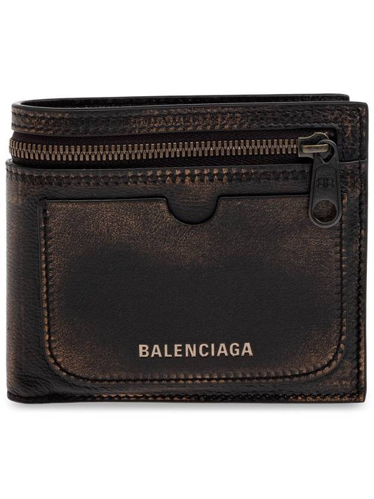 Luxury Balenciaga Trending 2026 Luxury Balenciaga Trending 2026 Leather Wallet With Logo, Men's, Brown