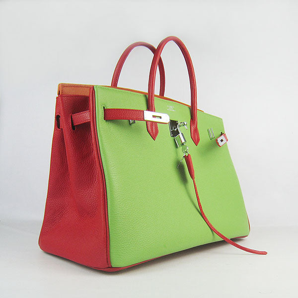 Hermes Birkin 35cm Togo Leather Handbags 6099 Red/ Orange/ Green S