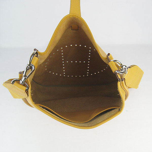 Luxury Hermes Evelyne I handbag yellow silver