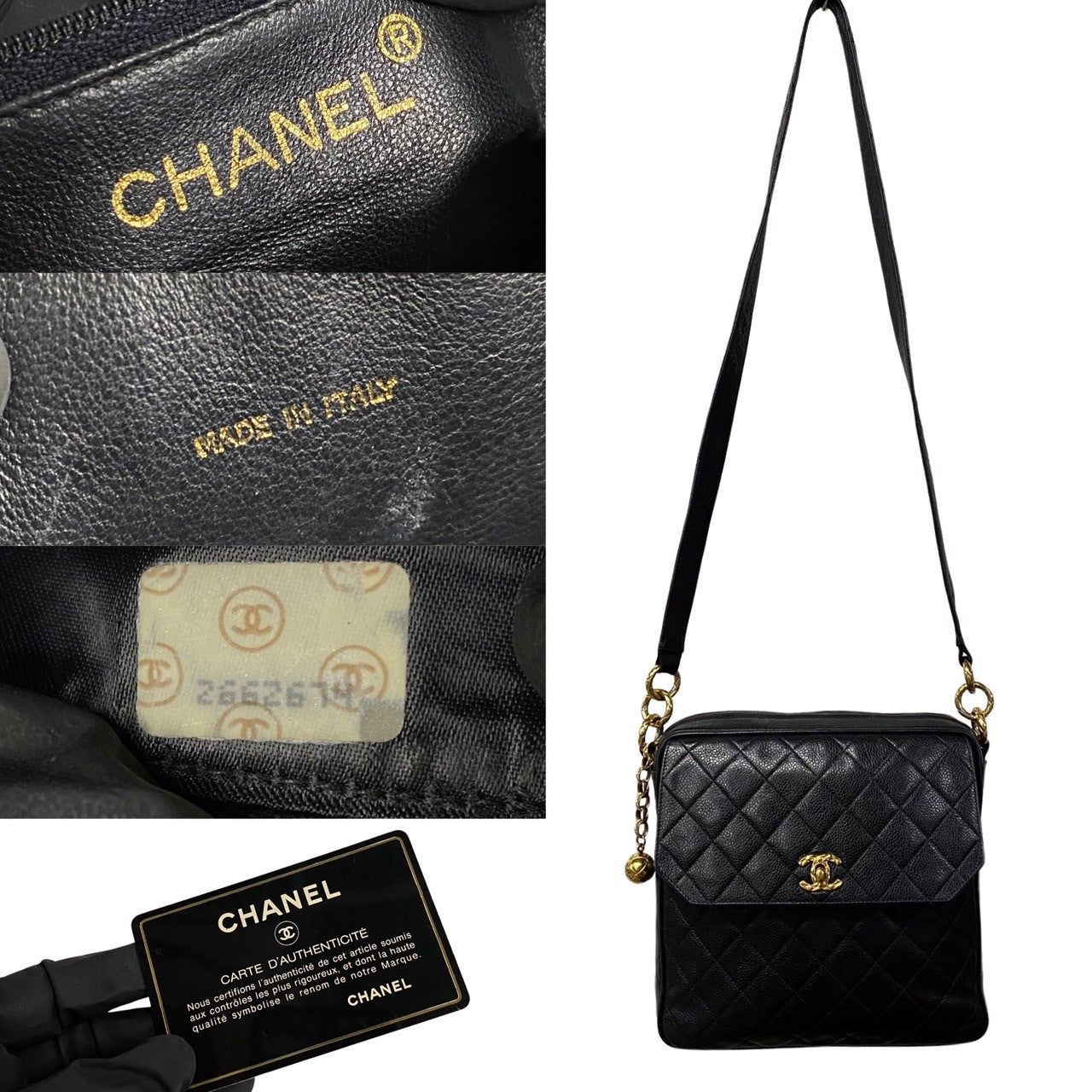 Chanel MatelassÃ© Caviar Leather Mini Shoulder Bag