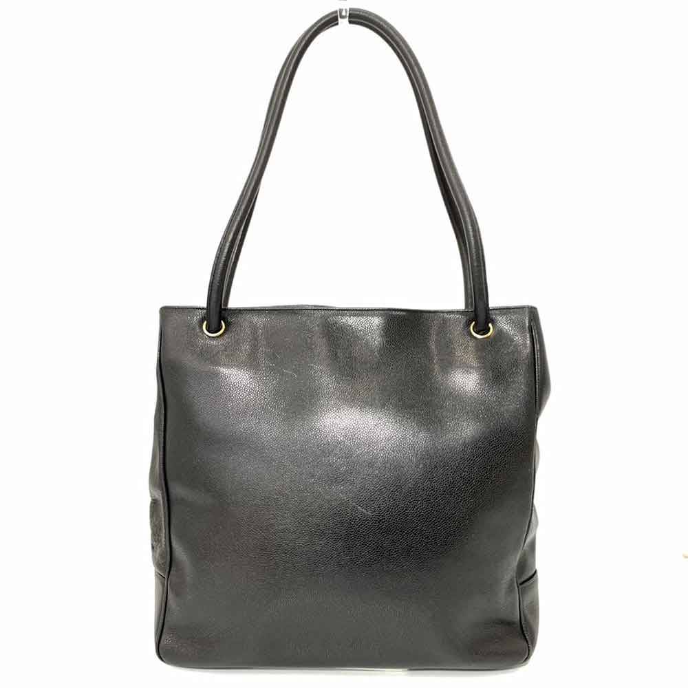 Chanel Caviar Leather Tote Bag Black Classic Flap