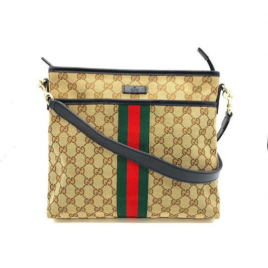 Gucci GG Canvas Leather Shoulder Bag