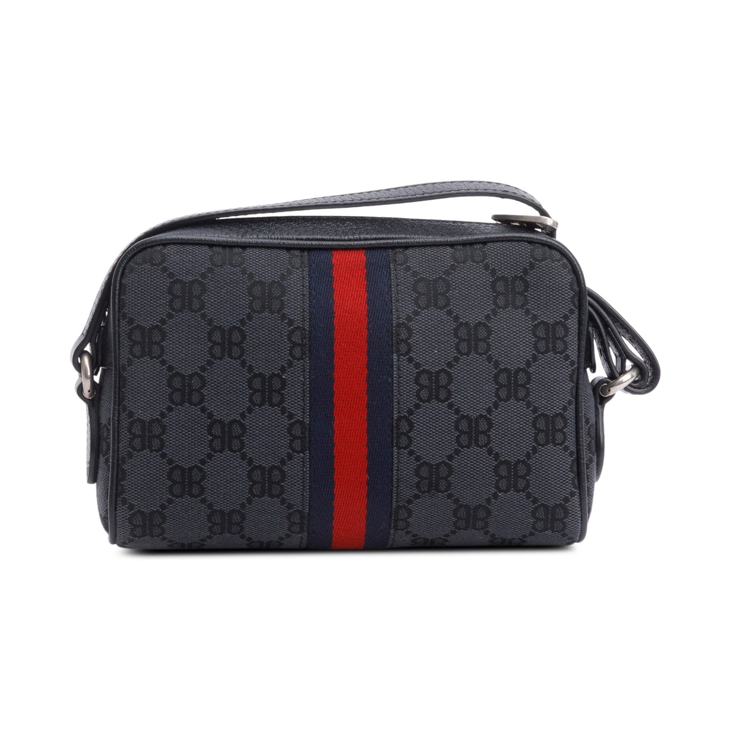 Gucci X Balenciaga The Hacker Project Black BB Canvas Web Mini Camera Bag