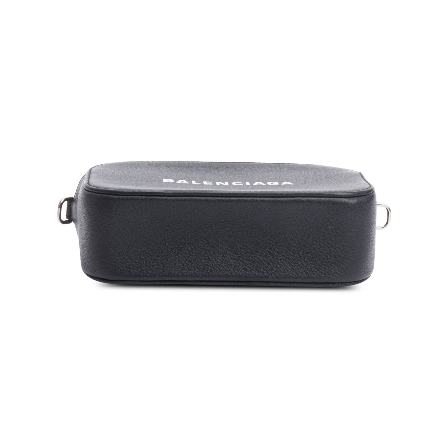 Balenciaga Black Calfskin Leather Logo Mini Cash Crossbody