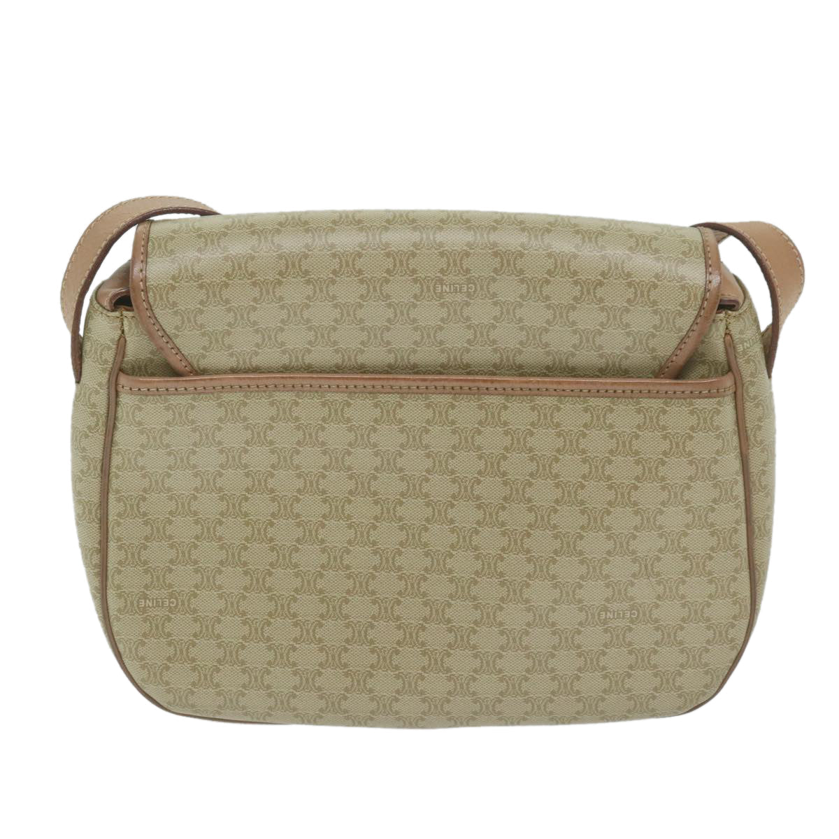 Luxury CELINE Macadam Canvas Shoulder Bag Beige 60065