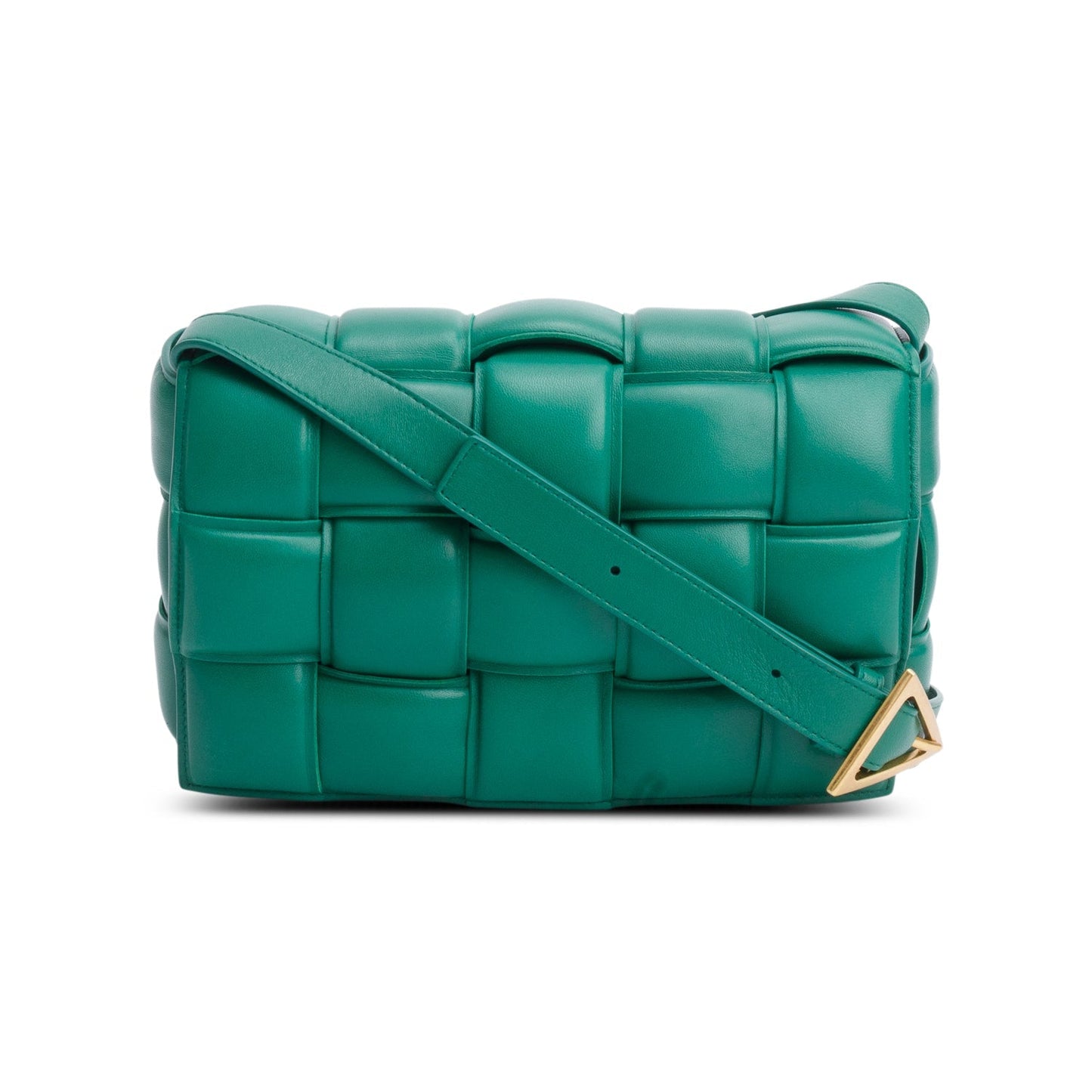 Bottega Veneta Green Lambskin Leather Classic Padded Cassette Bag