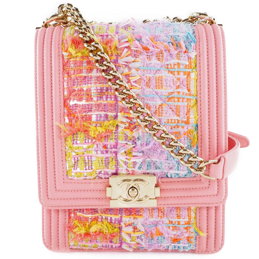 CHANEL Shoulder Bag AS0130 Tweed, Lambskin pink COCO Mark Boy chanel ChainShoulder Women