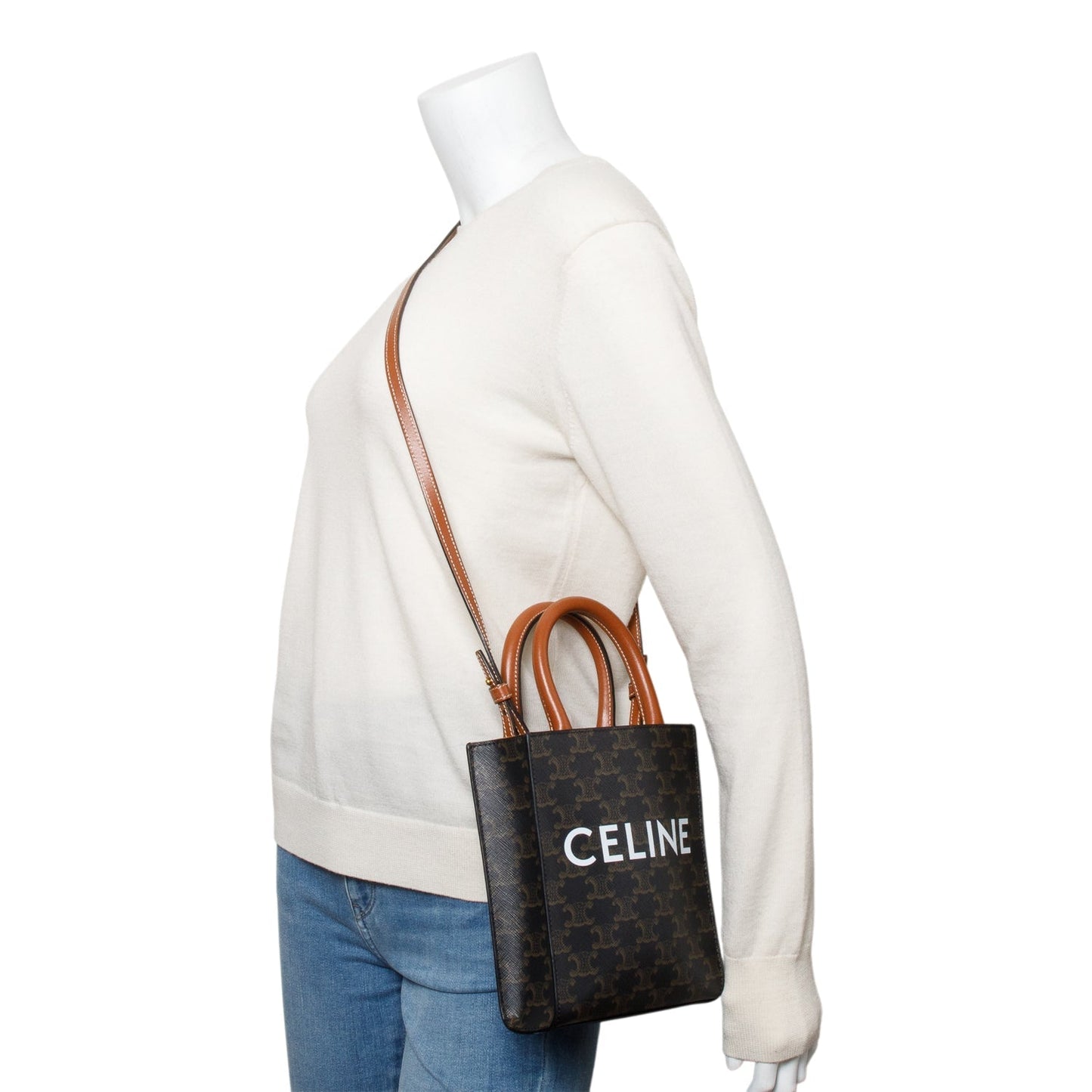 Celine 2020 Triomphe Canvas Mini Vertical Cabas Tote