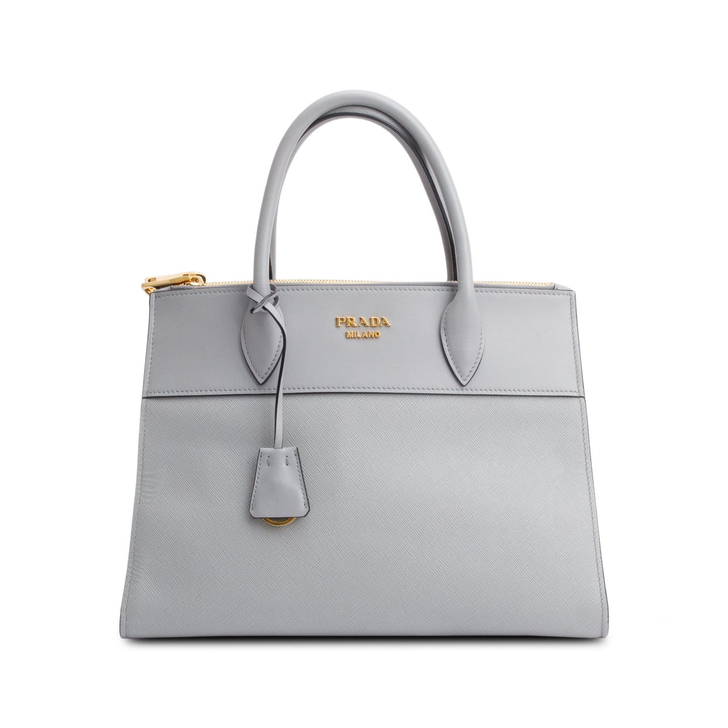 Prada Grey Saffiano & City Calf Leather Small Paradigme Tote