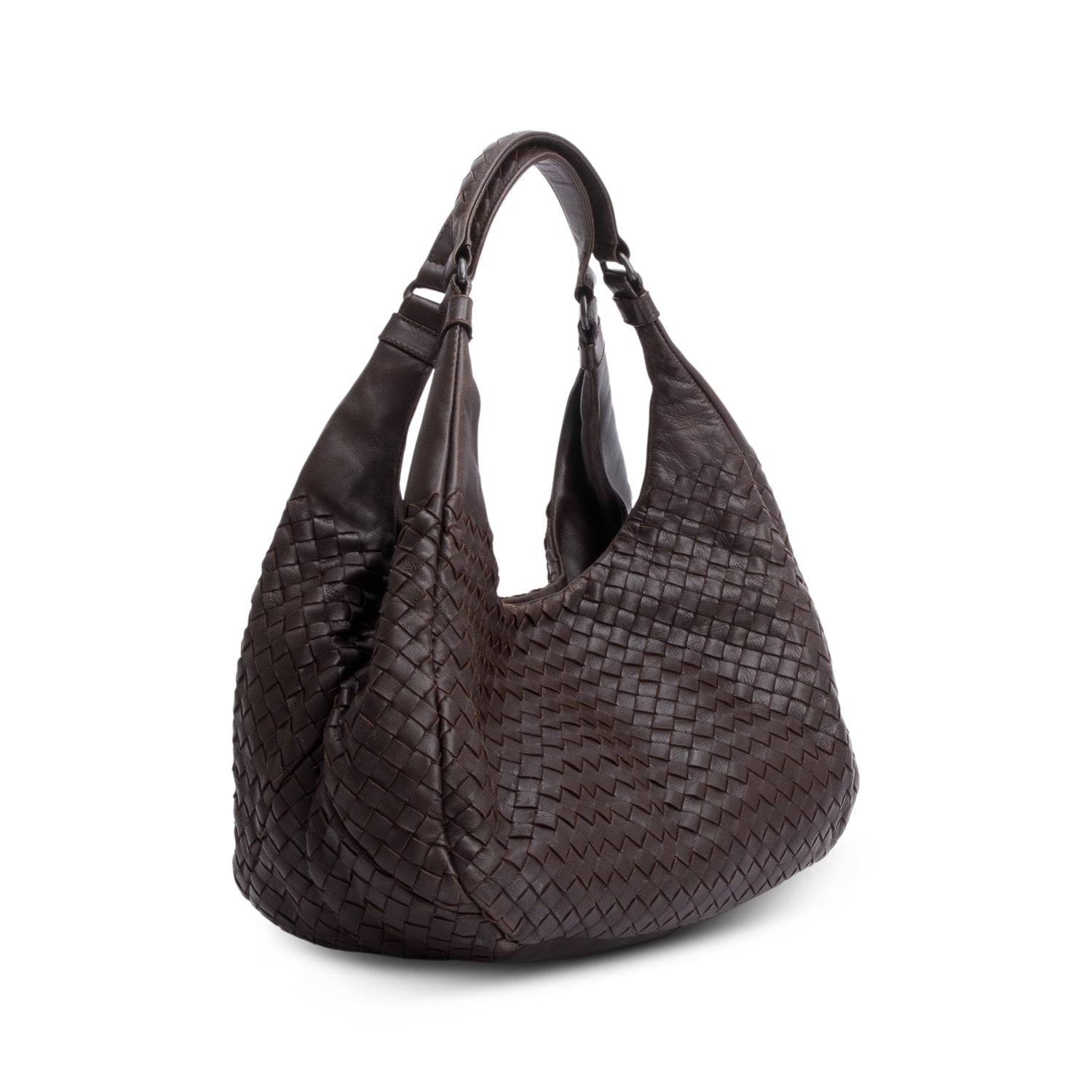 Bottega Veneta Brown Intrecciato Leather Campana Hobo