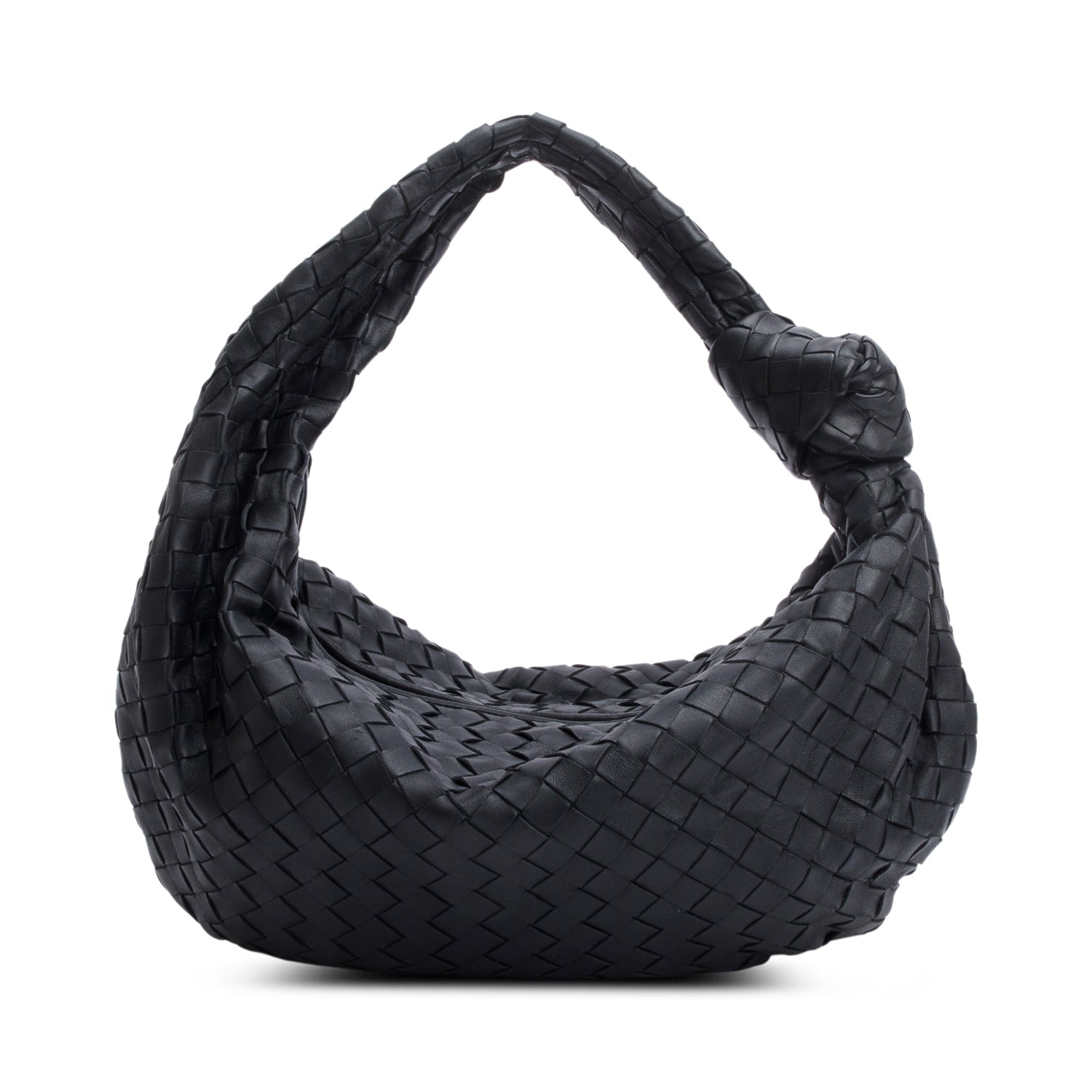Bottega Veneta 2023 Black Intrecciato Leather Small Jodie Bag