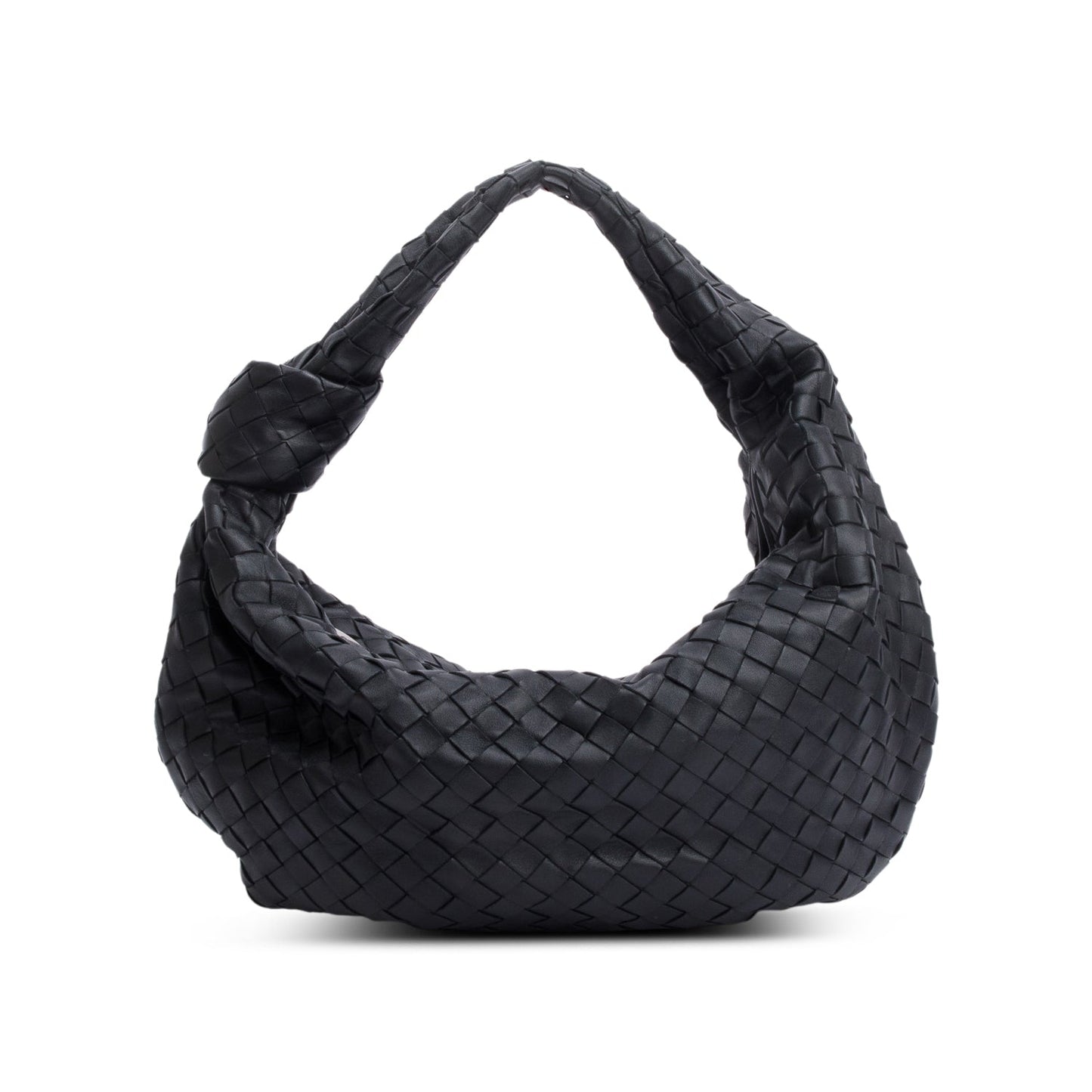 Bottega Veneta 2023 Black Intrecciato Leather Small Jodie Bag