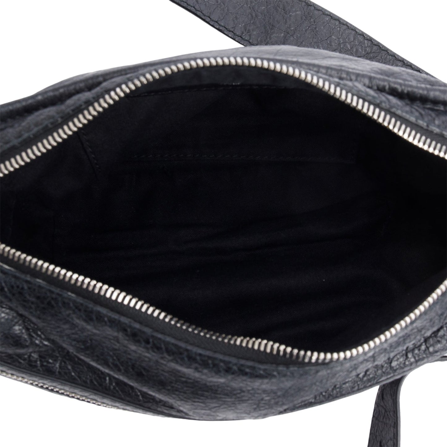 Balenciaga Black Arena Leather Classic Motocross Neo Lift Hip Bag