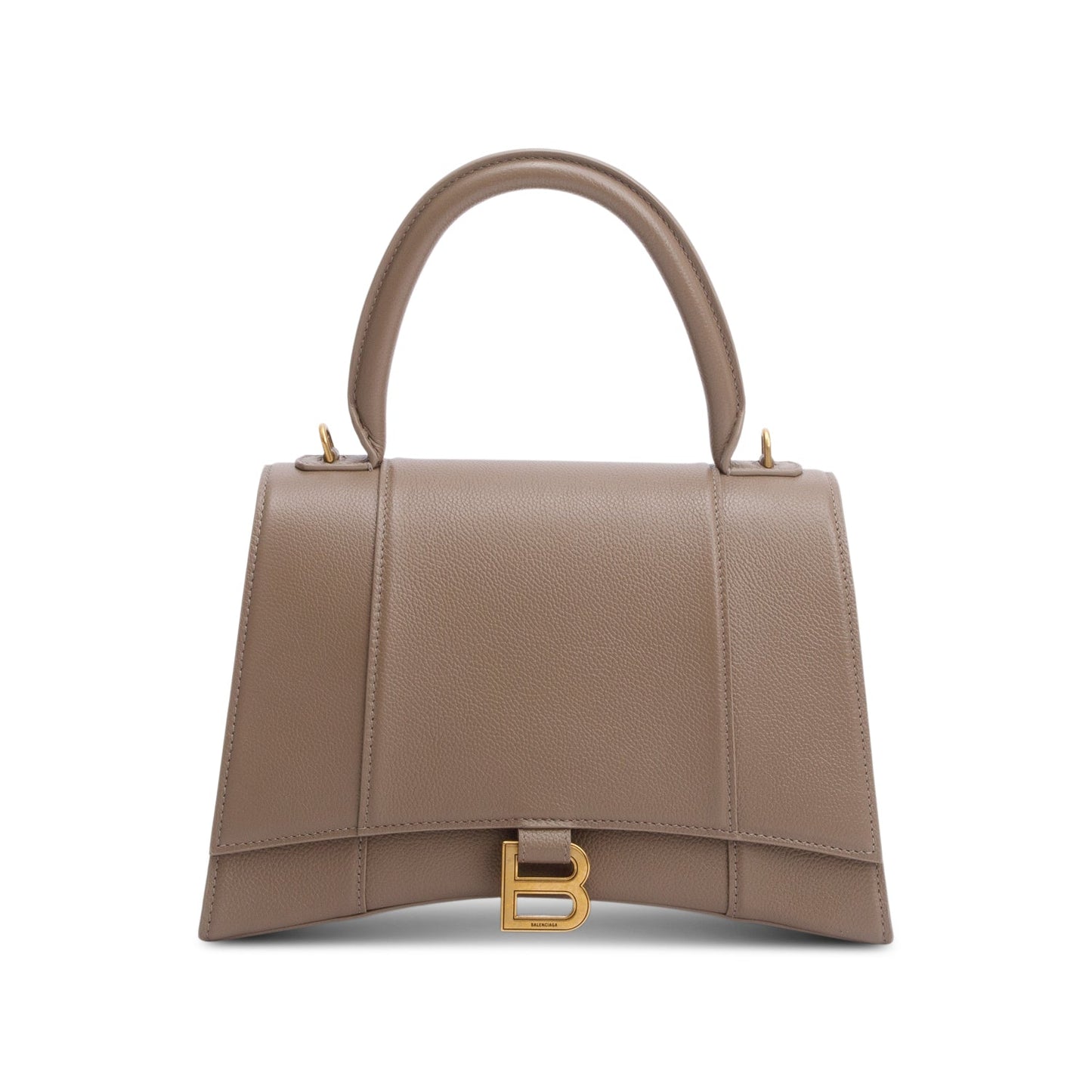 Balenciaga Beige Grained Leather Medium Hourglass Top Handle Bag