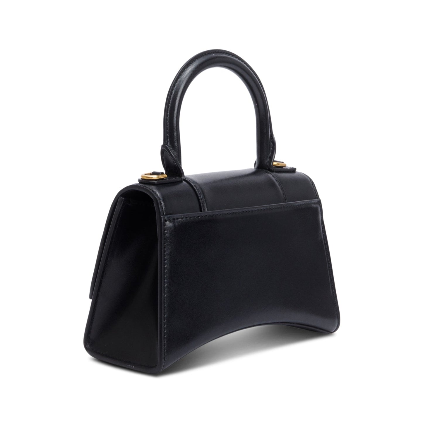 Balenciaga Black Leather XS Hourglass Top Handle Bag