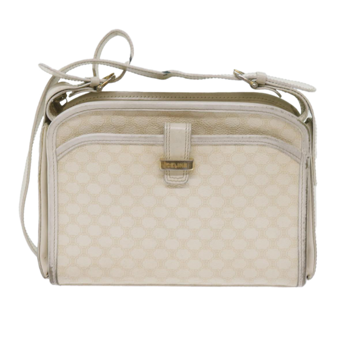 Luxury CELINE Macadam Canvas Shoulder Bag PVC Leather Whe 61105