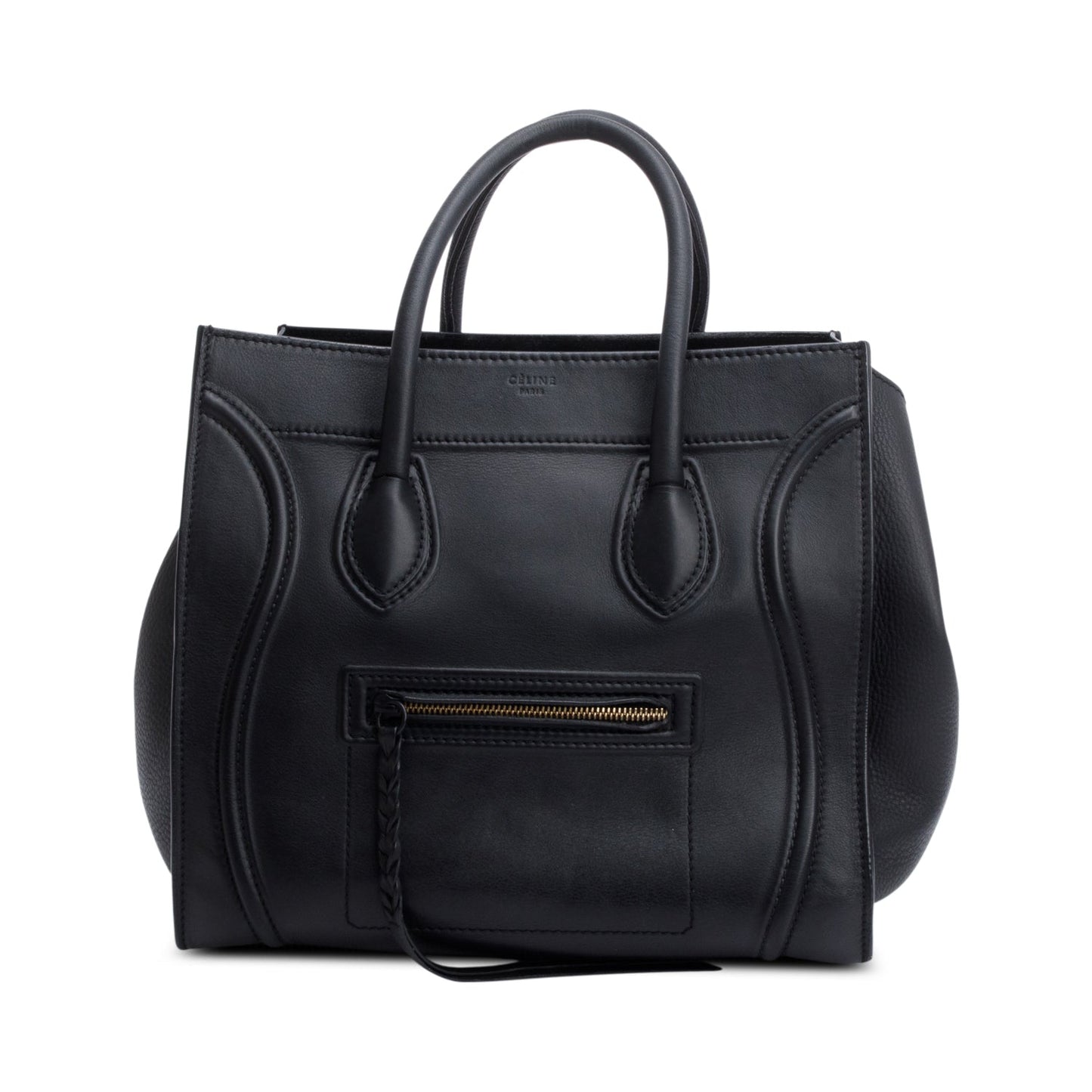 Celine Black Calfskin Leather Medium Phantom Luggage Tote
