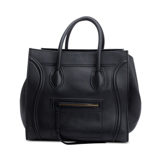Celine Black Calfskin Leather Medium Phantom Luggage Tote