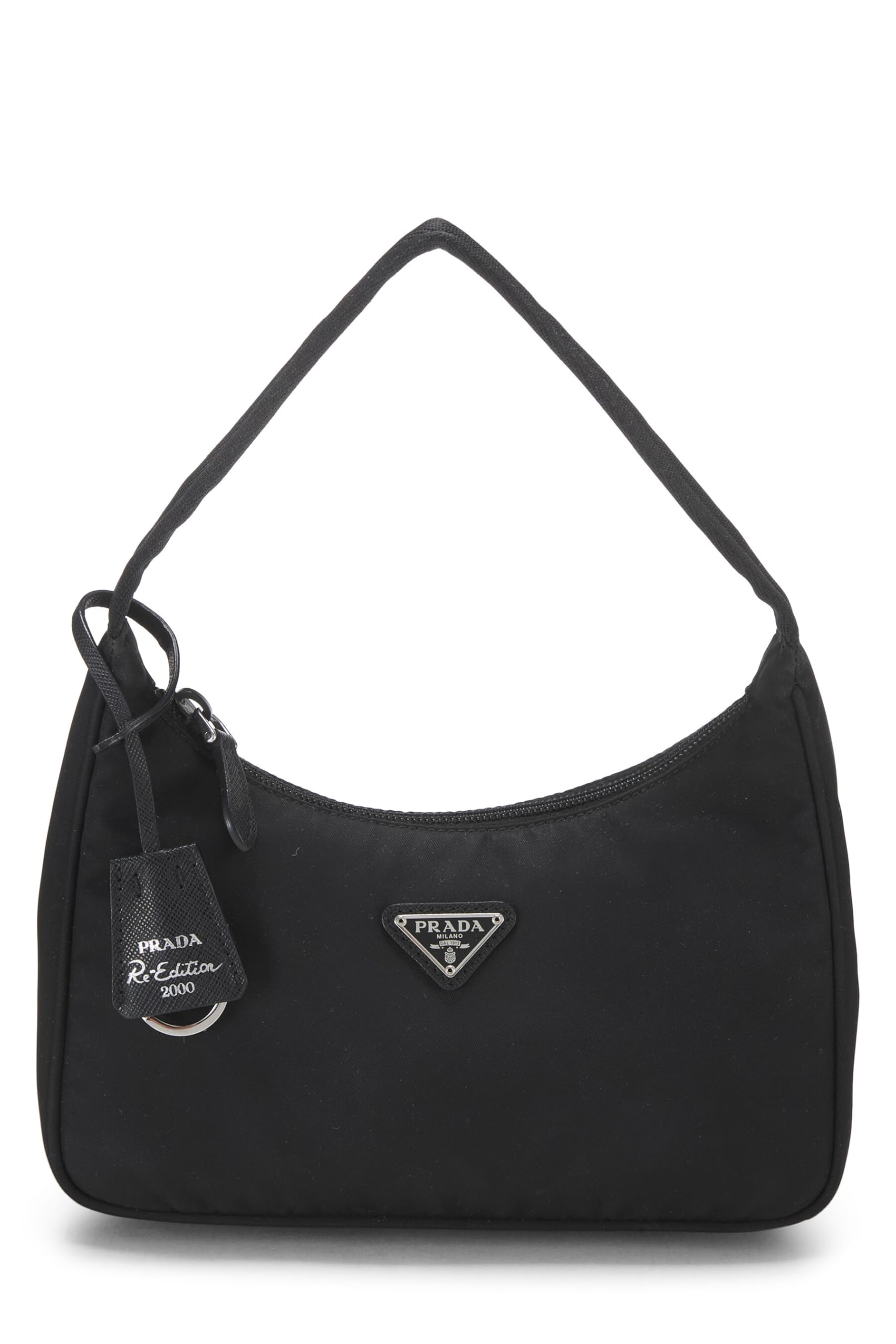 Prada, Black Tessuto Re-Edition Hobo Mini, Black