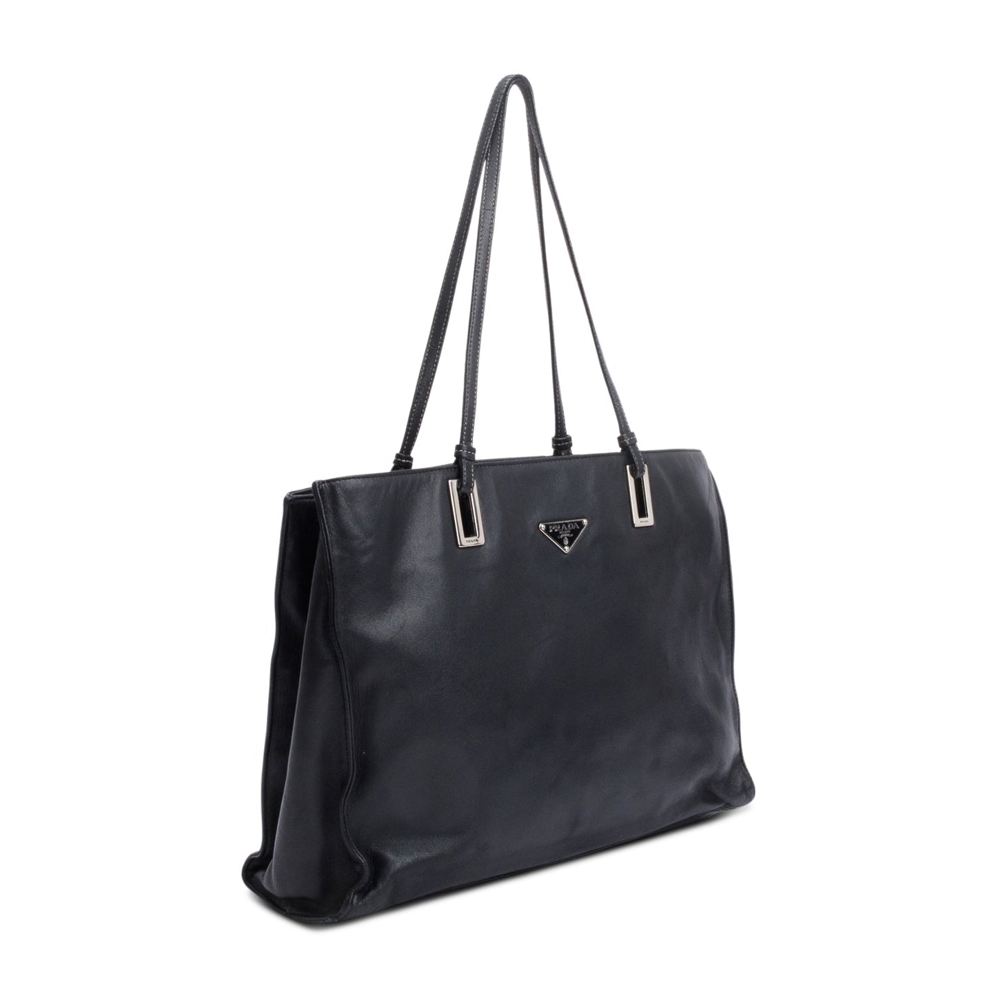Prada Black Nappa Leather Acciaio Tote