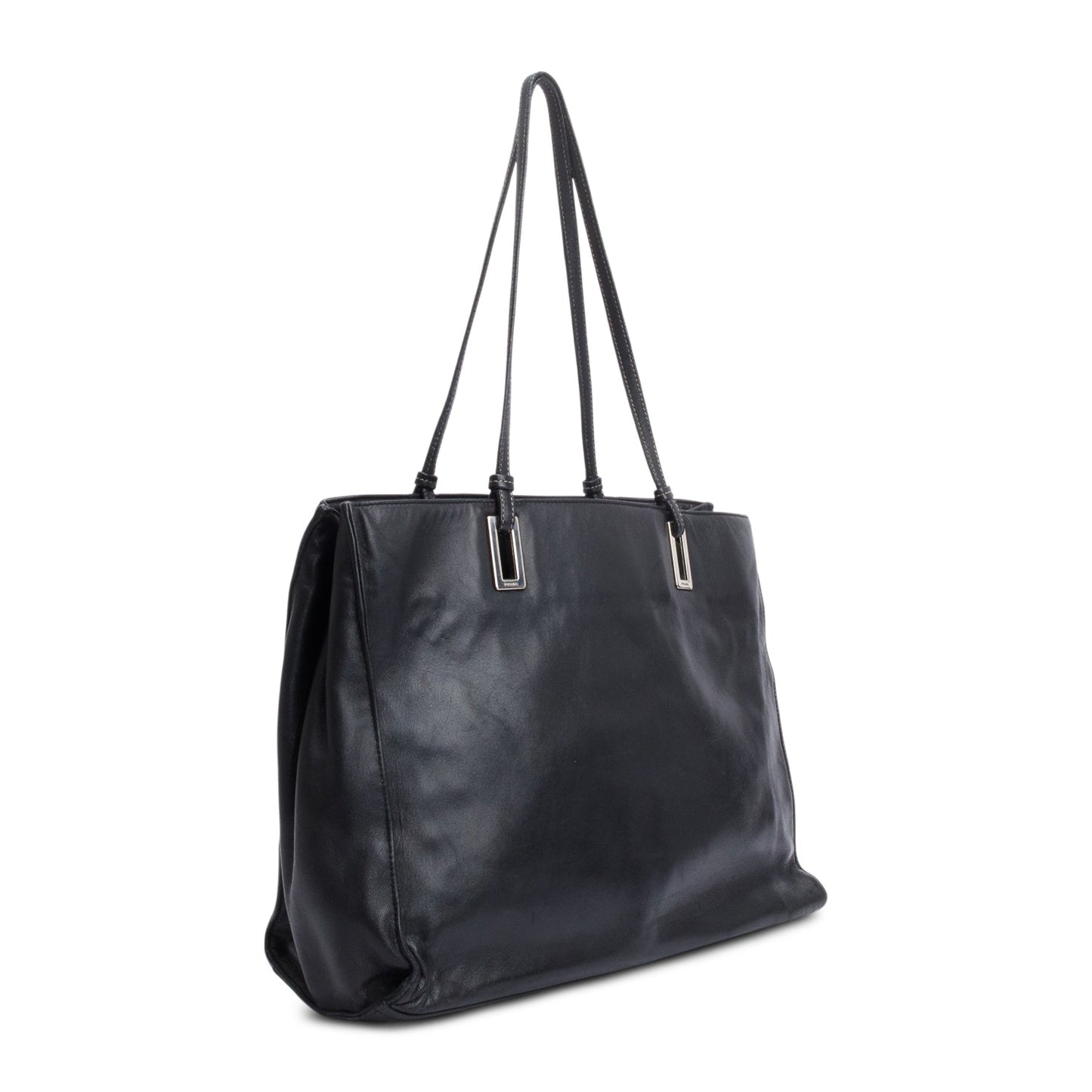 Prada Black Nappa Leather Acciaio Tote