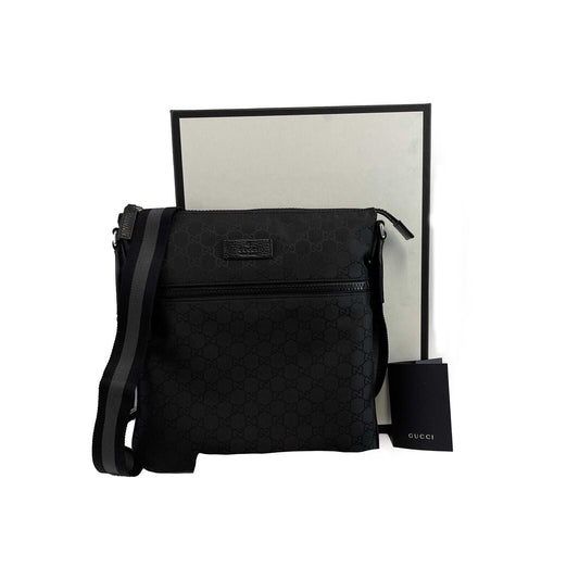 Gucci Monogram Nylon Leather Canvas Crossbody