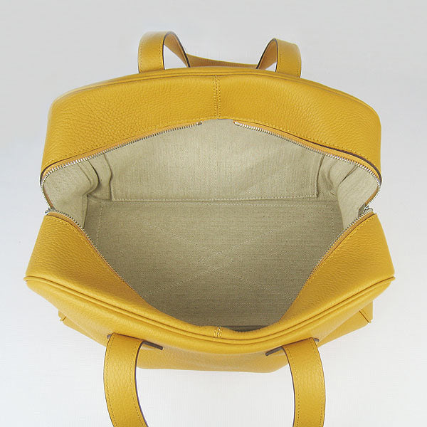Luxury Hermes Togo leather handbag yellow