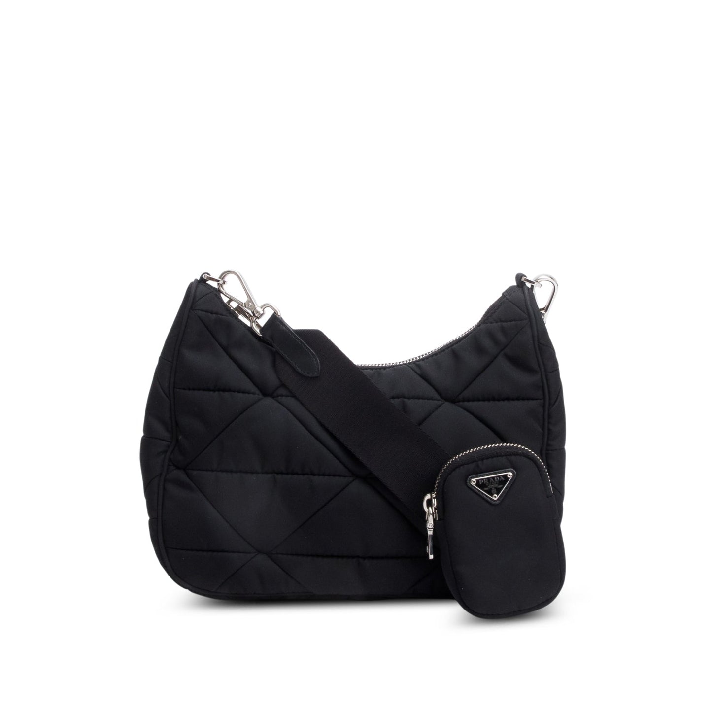 Prada 2021 Black Padded Re-Nylon Shoulder Bag