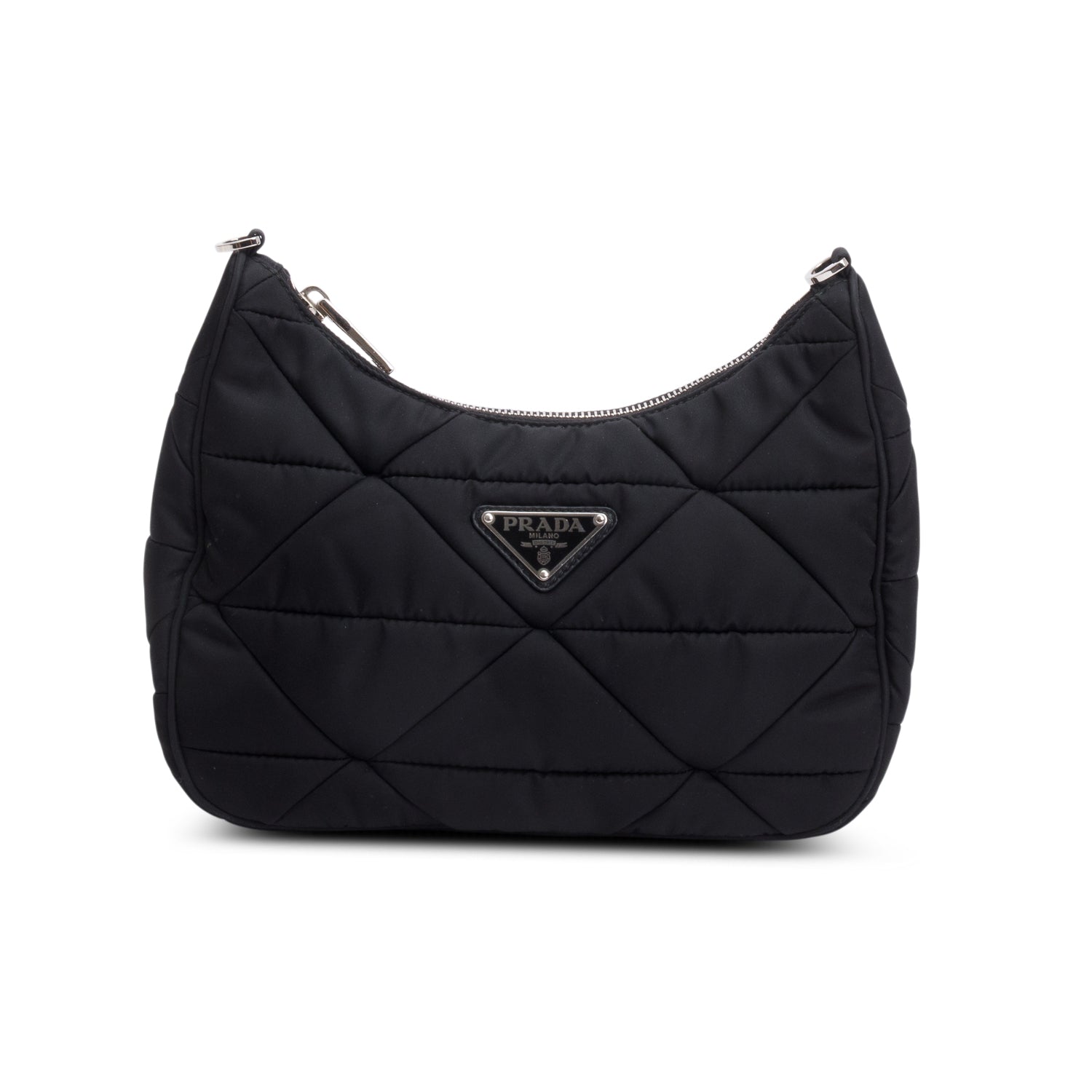 Prada 2021 Black Padded Re-Nylon Shoulder Bag