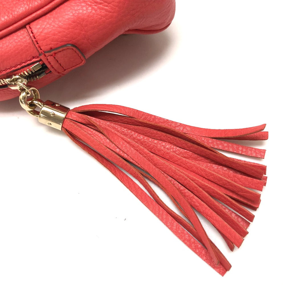 GUCCI Shoulder Bag 308983 leather Begonia pink Interlocking G SOHO Small Women