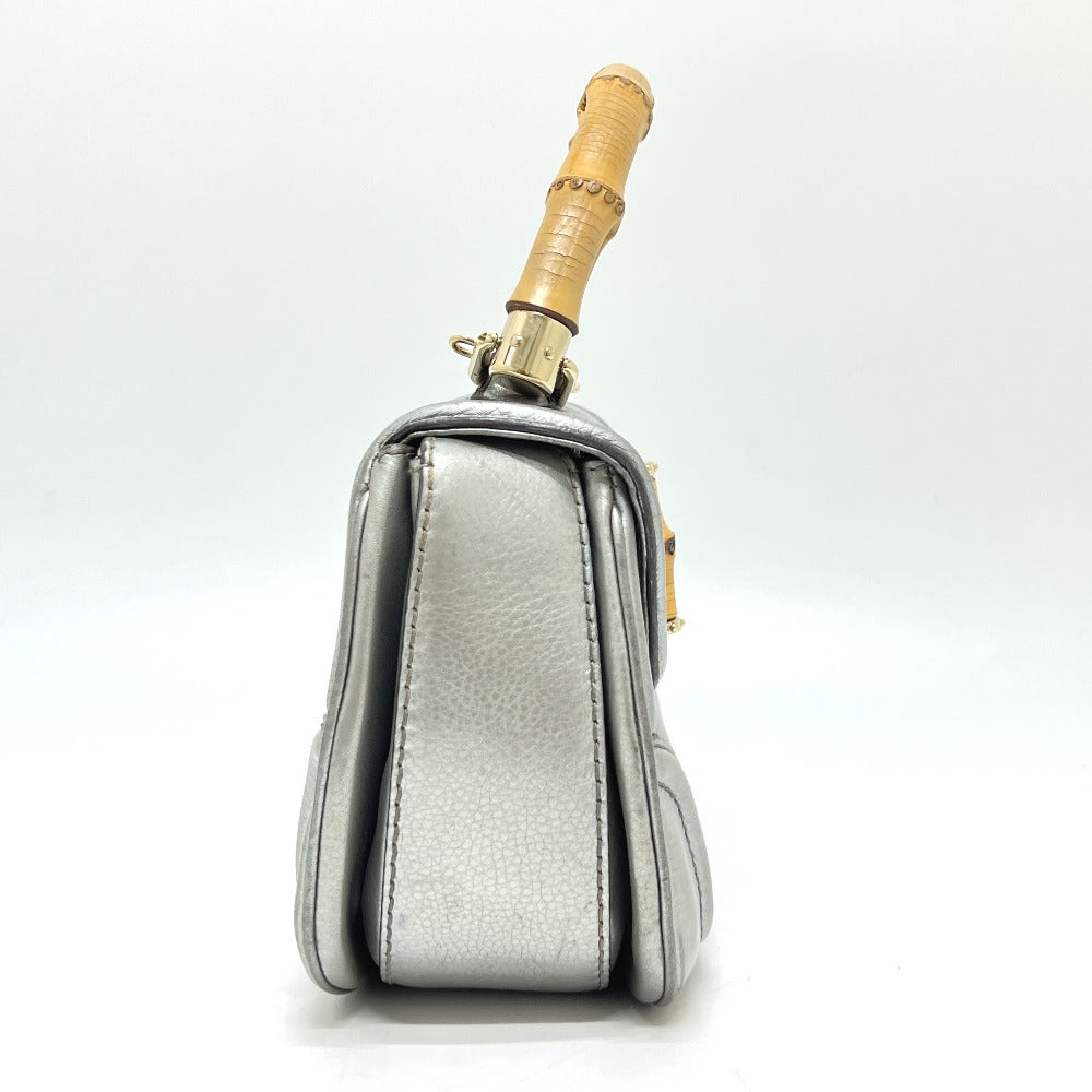 GUCCI Handbag 254884 leather Silver New Bamboo