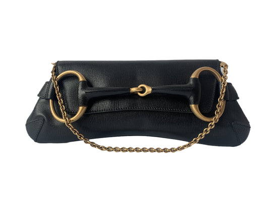 Gucci Horsebit 1955 Chain Shoulder bag Large Black Leather