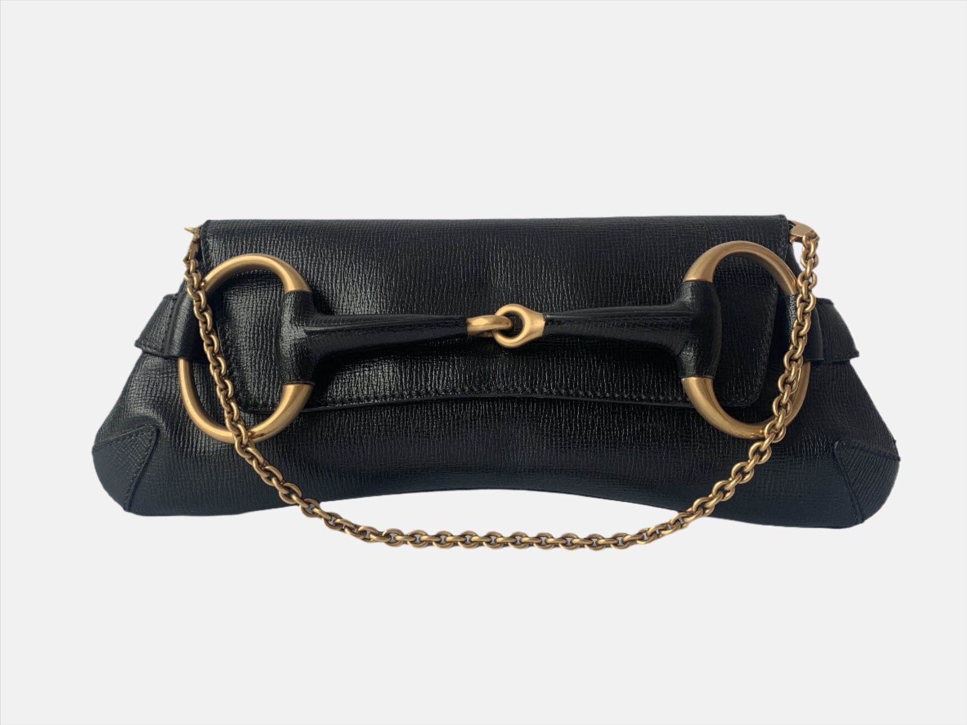 Gucci Horsebit 1955 Chain Shoulder bag Large Black Leather