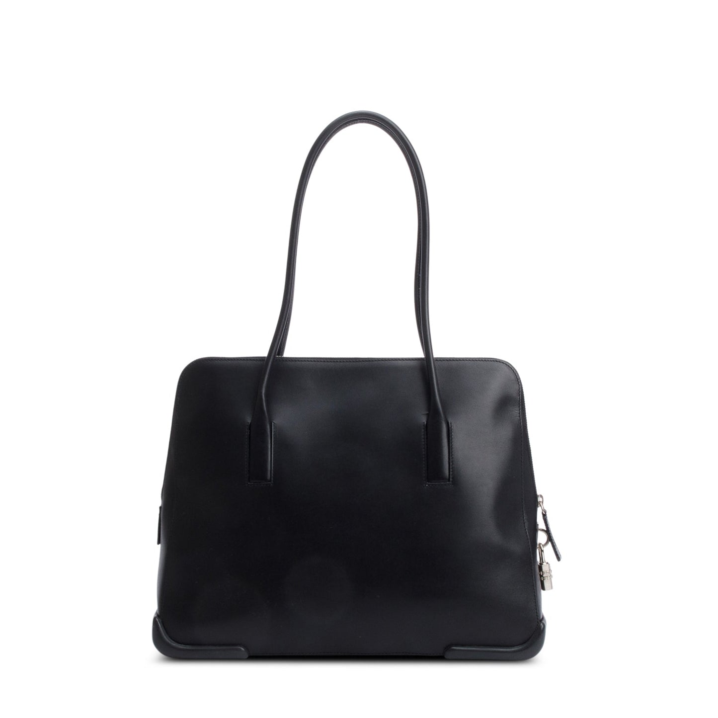 Prada Black Soft Calf Leather Dome Tote