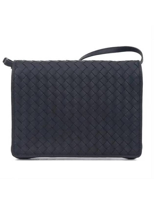 Luxury Bottega Veneta Intrecciato Cross Bag Black