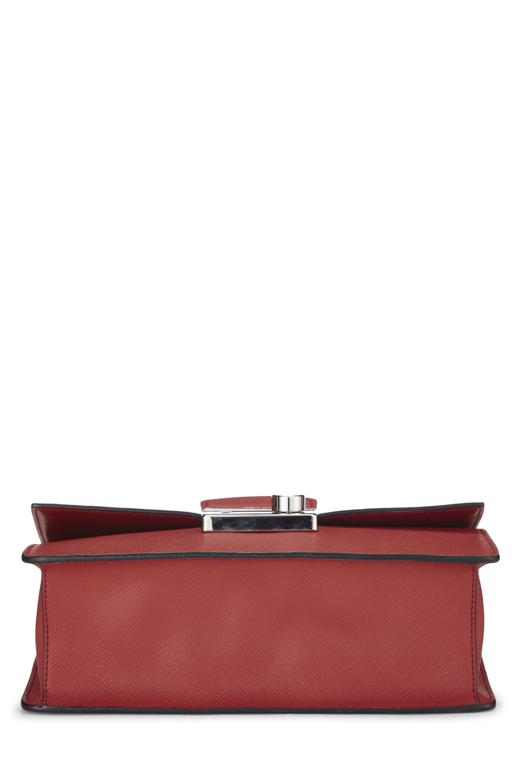 Prada, Pink & Red Saffiano Leather Chain Shoulder Bag, Multi