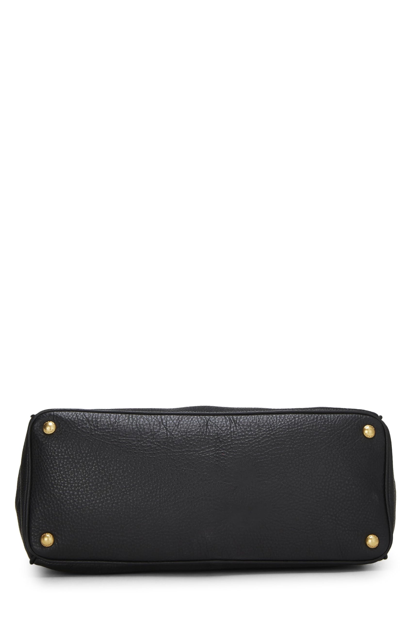 Prada, Black Vitello Daino Convertible Tote, Black