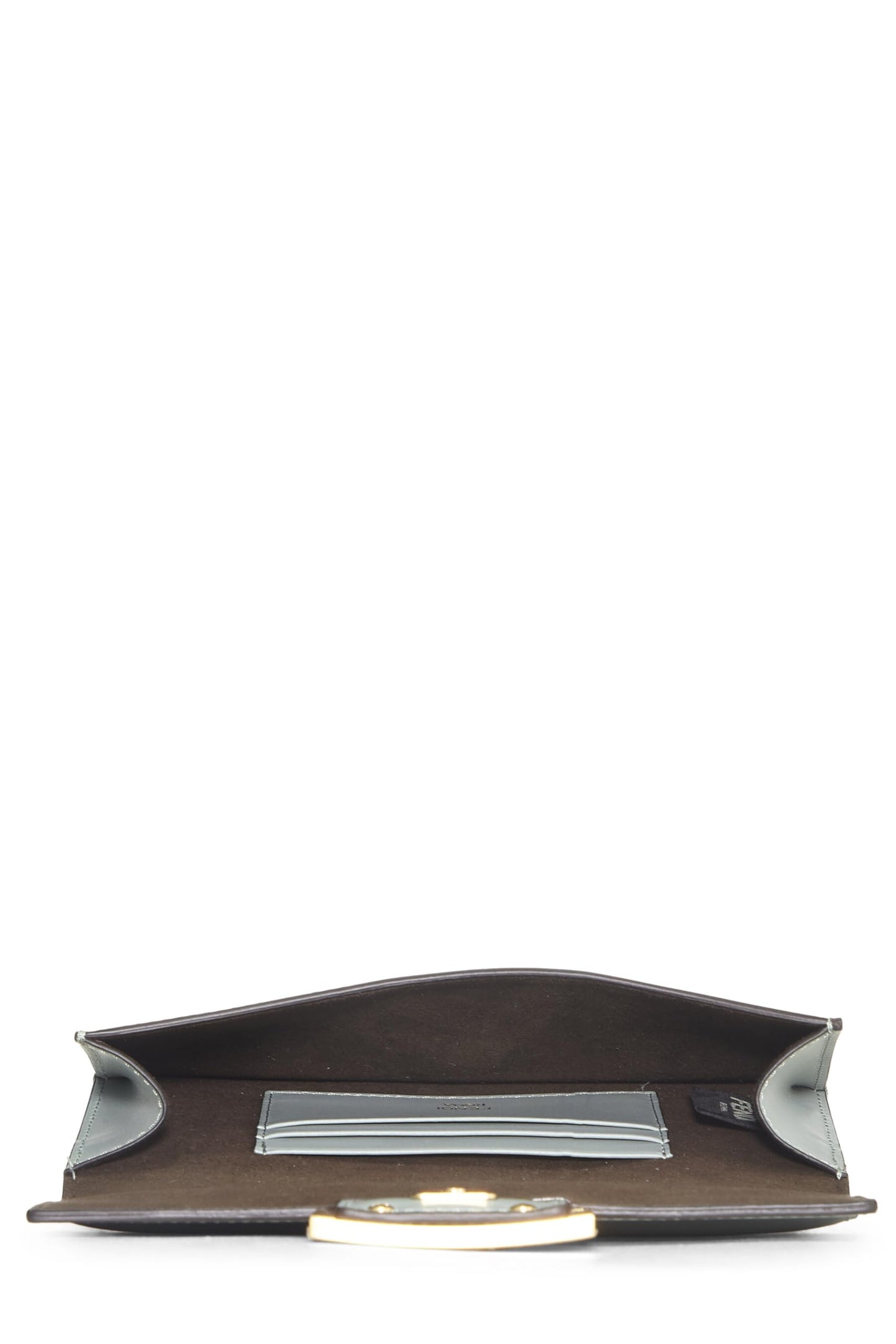 Fendi, Blue Leather Flat Baguette Bag Mini, Blue