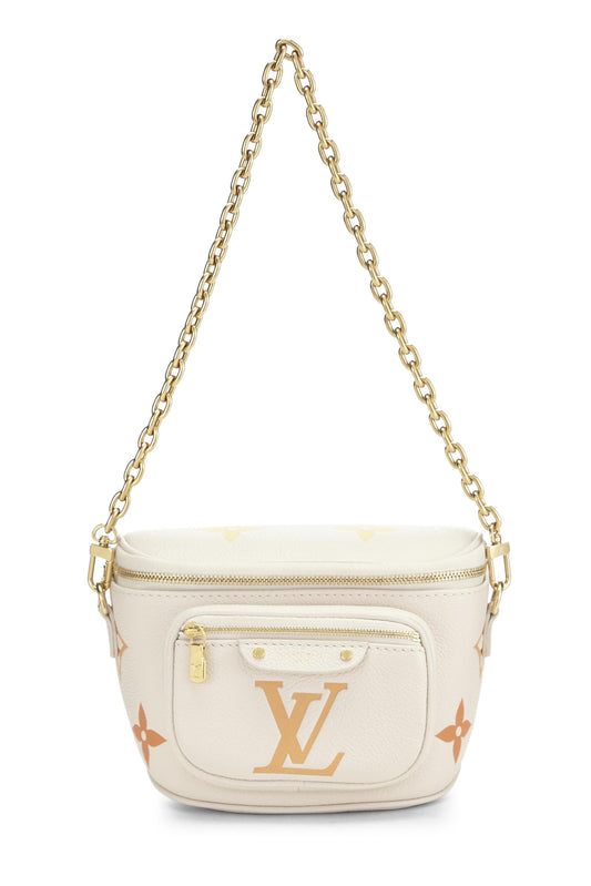Louis Vuitton, Cream Giant Monogram Empreinte Bumbag Mini, Cream
