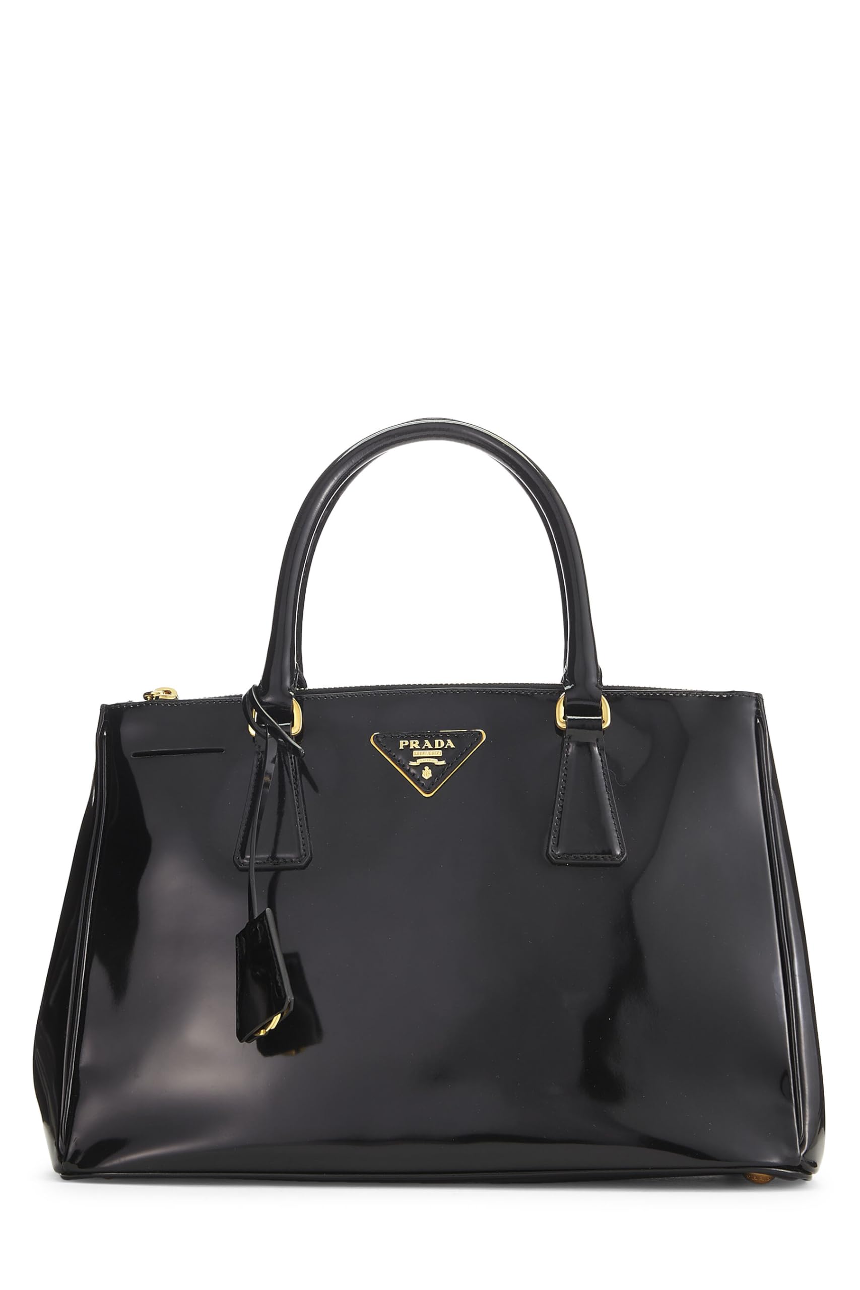 Prada, Black Patent Leather Executive Tote Small, Black