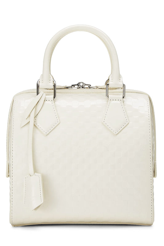 Louis Vuitton, White Damier Facette Cube PM, White