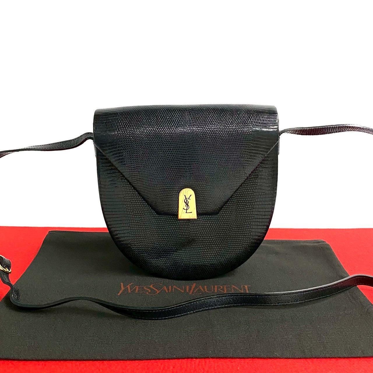 Saint Laurent YSL Lizard Leather Shoulder Bag