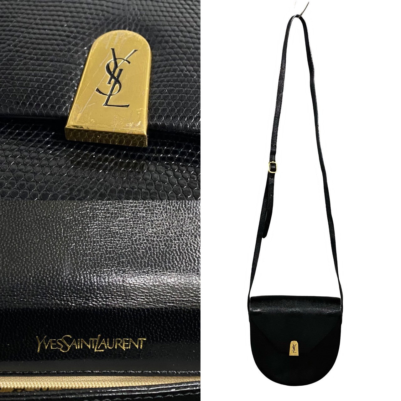 Saint Laurent YSL Lizard Leather Shoulder Bag