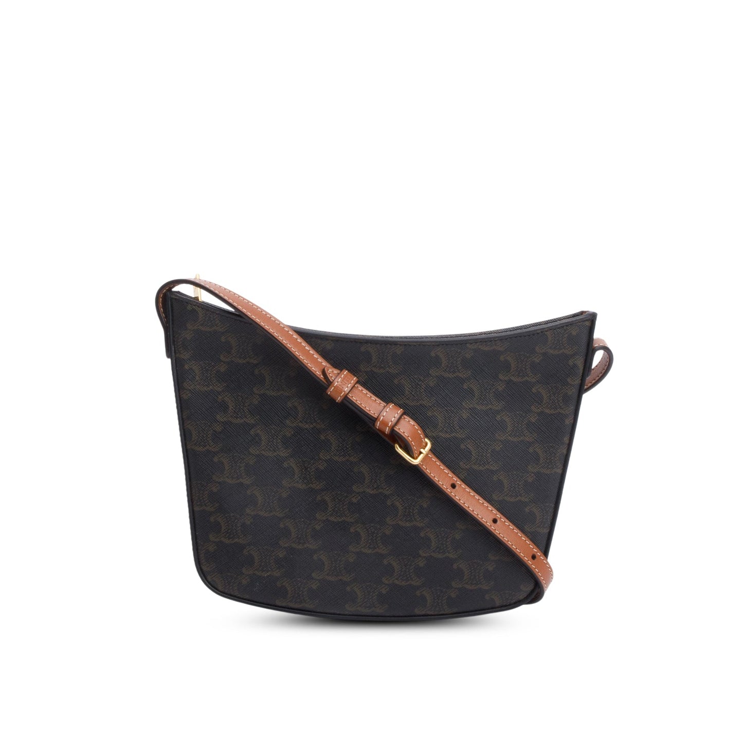 Celine 2023 Triomphe Canvas Medium Croque Hobo Bag