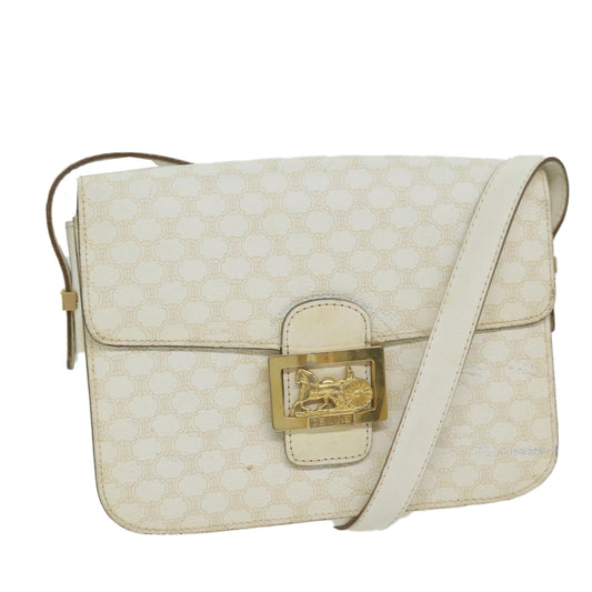 Luxury CELINE Macadam Canvas Shoulder Bag PVC Leather Whe 62462